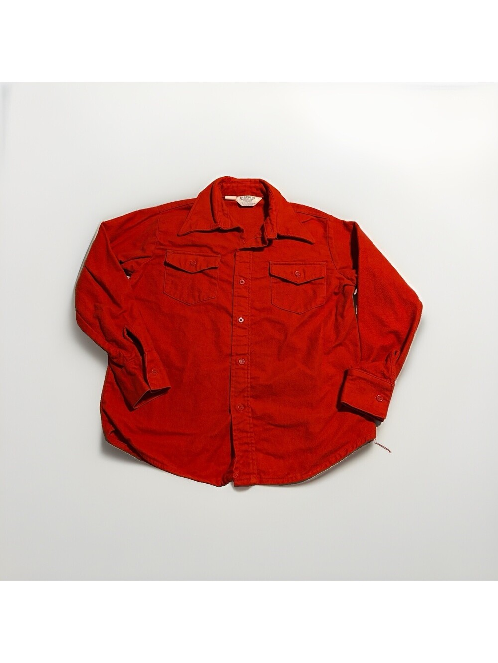 G.H. Bass & Co 100% Cotton Red Orange Long Sleeve Button Up Sz Medium